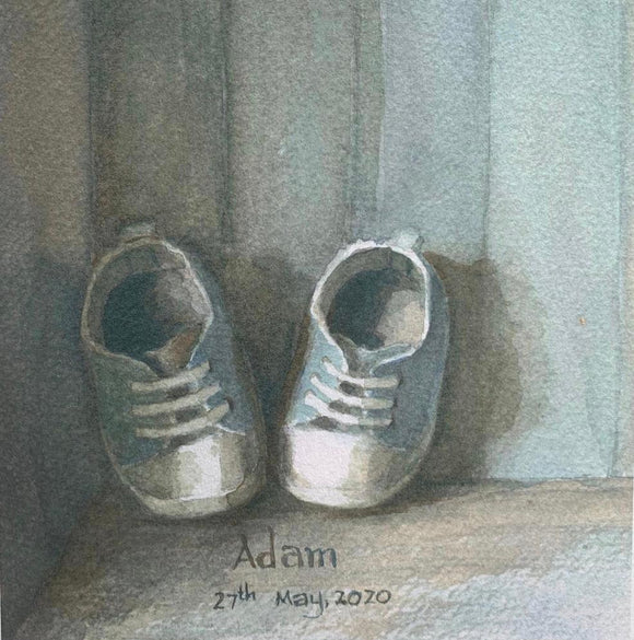 'Boy Shoes' Personalised Watercolour Print