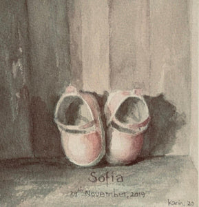 'Girl Shoes' Personalised Watercolour Print